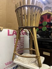 Vintage habitat Tall Mid Century Cane Bamboo Plant Stand Retro 60s 70s Boho