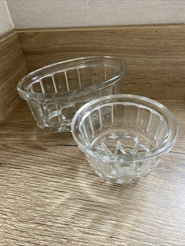 Glass jelly moulds - glass, x2