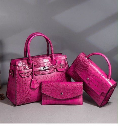 Pink structure hand bag - 3, 1