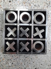 Noughts And Crosses Grown Up Set - Wood And Metallic 