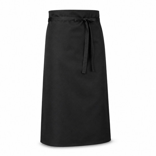 Black long bistro waist apron - black,