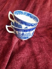 Old Willow Pattern Vintage 2 Cups 1 Large 1 Slightly Small See Photo
