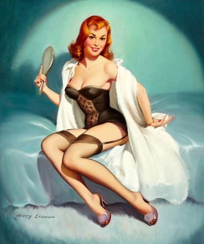 Vintage pin girls retro - vintage, up