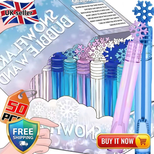 50x snowflake bubble wands - 50x,