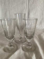 three Large Scale & Heavy Antique French Absinthe Glass 19th Century