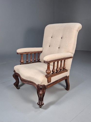 Antique mahogany library chair - mahogany,