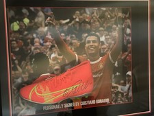 Cristiano Ronaldo Manchester United Football Boot Hand Signed Framed with COA