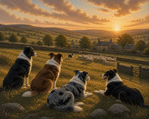 Border collie sheepdog - collie, a4