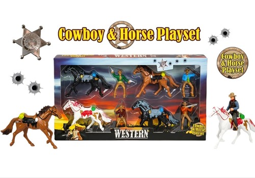 Western cowboy horse playset - western, &