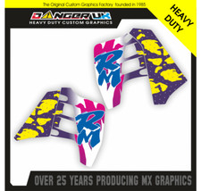 SUZUKI RM 125 1989 1990 1991  MOTOCROSS RAD SCOOP TANK GRAPHICS DECALS