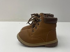 Pep & Co Kids Boys Brown Nubuck Lace/Zip Up Ankle Boots Shoes UK 9 EUR 27  -B120