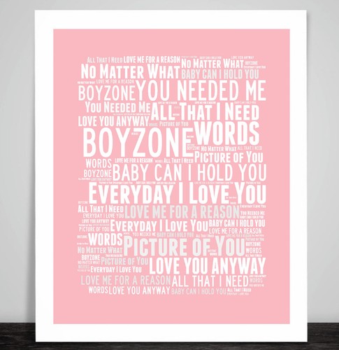 Boyzone art print typography - print,