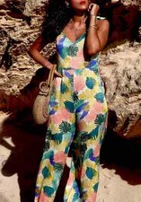 ZARA PRINTED SATIN JUMPSUIT