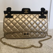 100% Authentic Chanel gold leather 2.55 reissue hanger flap bag