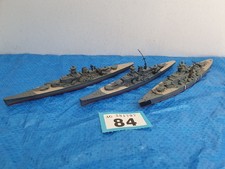 TRI-ANG MINIC SCHARNHORST x 2 + BISMARK x 3   1:1200 WATERLINE METAL MODELS