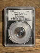 PCGS Authenticated Titanic Recovered Coal !! Large Piece / Slab - Shipwreck