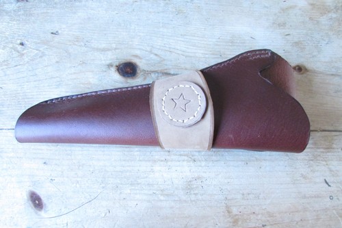 New brown leather hog leg - new, r/h