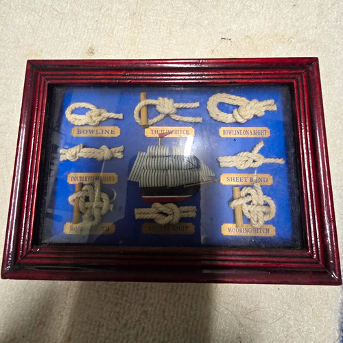 Nautical rope knot shadow box - shadow,