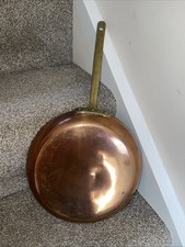 Vintage Copper and Brass Frying Pan Collectible