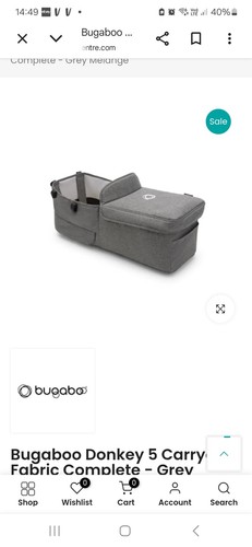 Bugaboo donkey5 carrycot - carrycot, grey