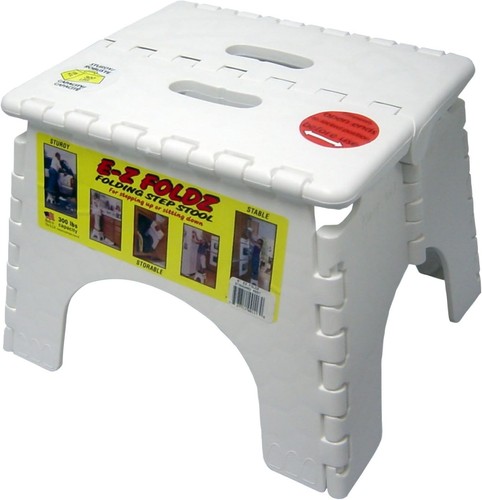 Folding step stool white 32cm - stool,