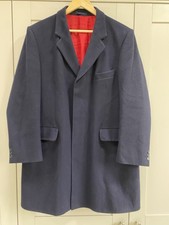 Vintage Genuine Crombie Pure Wool Black Overcoat Made In Britain 40R VGC