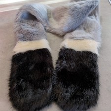 Grey Cream Black Faux Fur