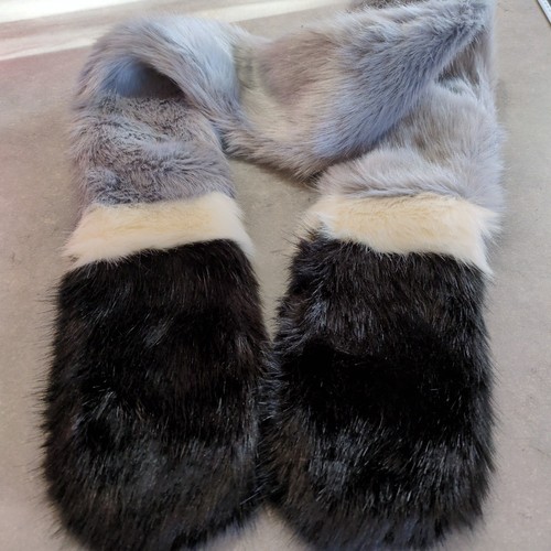 Grey cream black faux - grey,