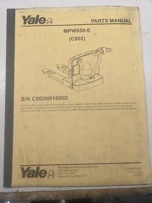 Yale parts manual list - yale,