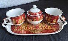 Egyptian Tea Serving Tray Cups Made In Karnak