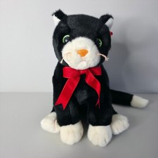 Ty Beanie Buddies Collection Zip the Cat Black White Kitten 1999 Plush with Tag