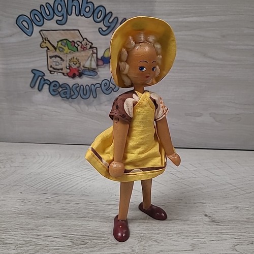 Vintage polish wooden peg doll - wooden,