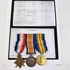 WW1 Trio Victory Star War Medal Driver Archie Taylor Royal Horse Artillery 87899