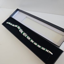 Beautiful Martin James Green and Cubic Zirconia tennis bracelet. New in box