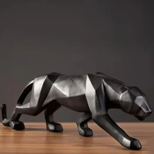 Large Size Panther Statue Animal Figurine Leopard Sculpture Fun Home Decoration