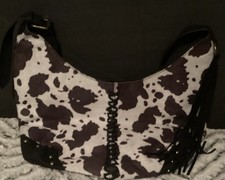 Dark Brow Cow Print Hobo Bag