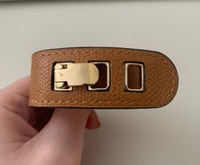 Valextra Brown/Tan Leather Bracelet with Gold Hardware