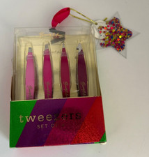 Beauty Muse Pro Tweezers Set Of 4 - Eyebrow Hair Beauty Pluckers Soft Grip