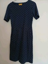 Joules Navy Blue /White  Spot Dress Size 10,