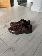 Ecco brown leather lace up smart / casual shoes, size 9 / 43. New.