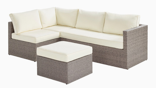 Grey rattan reversible corner - rattan,