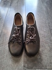 Hotter Leather Size 3 Ladies Lace Up Shoes , Pewter