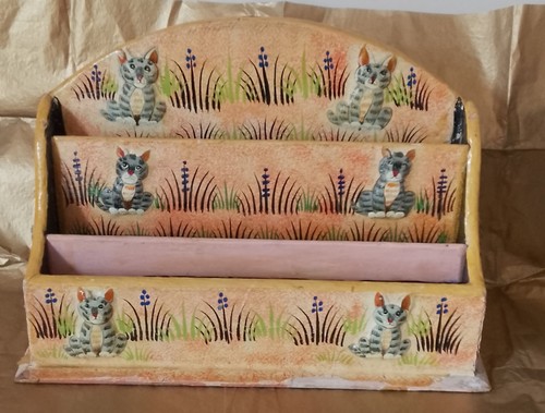 Vintage papier mache wood - mache,