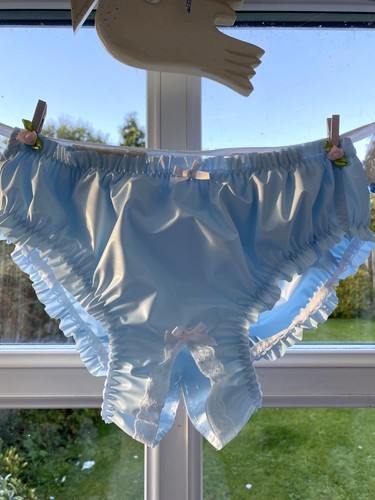 Sissy gathered opaque blue pvc