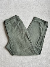 COS Bottle Green Fine Needle Cord Straight Trousers Women’s Size UK 10 stretch 