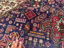 7x10 BLUE VINTAGE RUG ANTIQUE