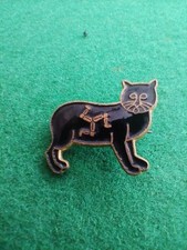 VTG Original Isle Of Man Manx Cat 1980's Motorcycles Bikers Enamel Badge