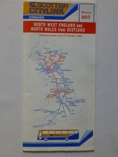 Scottish Citylink Edinburgh Glasgow North West England Wales bus timetable 1985