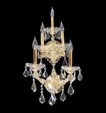 5 Lts Gold Crystal Wall Sconce