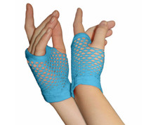 Neon SHORT Fishnet Gloves 80s 90s Rave Festival Alt Fashion Fancy Dress Party